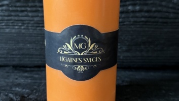 Dabīga rapšu vaska svece 320gr. orandžā krāsā
