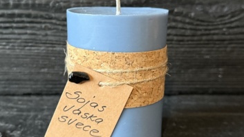 Dabīga sojas vaska svece 380gr. - zila