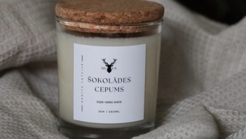Sojas vaska svece - "Šokolādes cepums (caurspīdīga)"