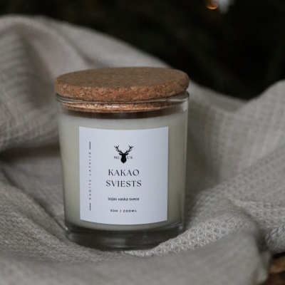 Sojas vaska svece - Kakao sviests (caurspīdīga)