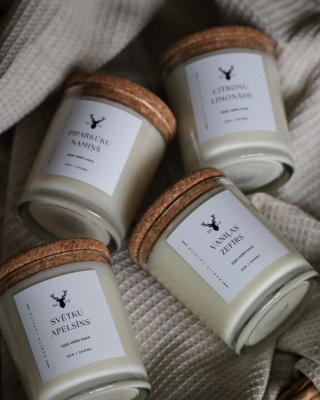 Sojas vaska svece - Kakao sviests (caurspīdīga)