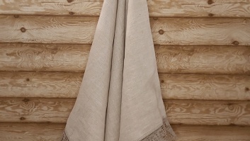 Lina dvielis 80x160cm ar mežģīni-sirsniņas