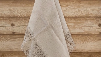 Lina dvielis 45x70cm (mežģīne – pelēki brieži)