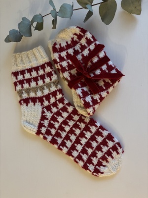 Vilnas zeķes Ziemassvētku tematikā 41/42 izmērs