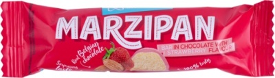 Marcipāna batoniņš šokolādē ar zemeņu garšu, 40 g