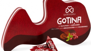 Piena konfekte “Skrīveru Gotiņa” ar rupjmaizi un dzērvenēm